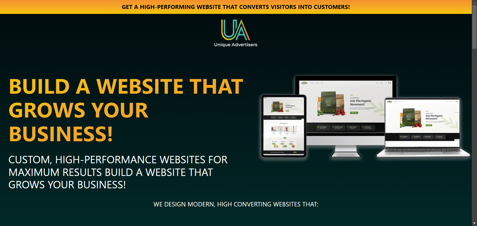 landing page